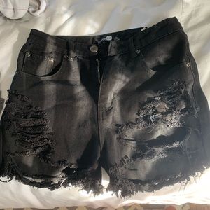 Distressed black denim shorts from ASOS